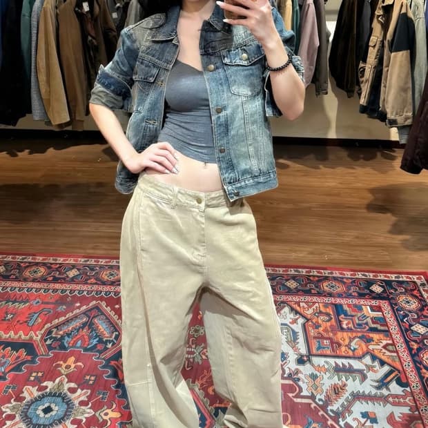 리바이스 화이트 데님 자켓