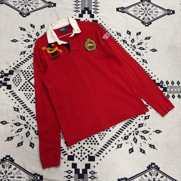 폴로 랄프로렌 메르세르 클럽 커스텀핏 럭비 긴팔카라티 XL P00053