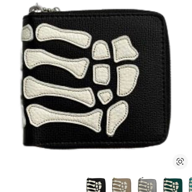 캐피탈 떰즈 업 본 핸드 집 미니 지갑 블랙