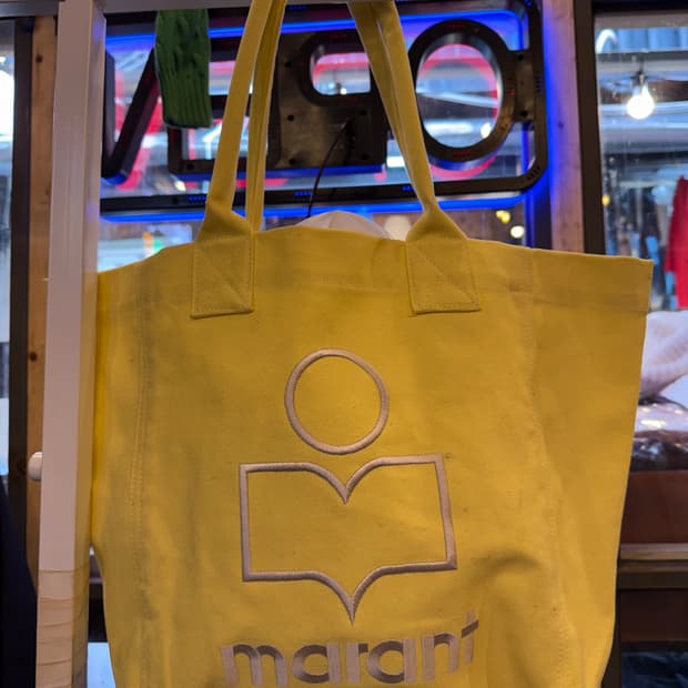 이자벨 마랑 옌키 로고 토트백 라이트 옐로우