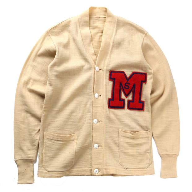 50s redfox 레터맨 니트 가디건 