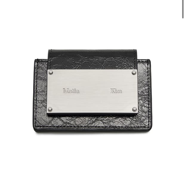 마뗑킴 GLAZED ACCORDION WALLET IN BLACK