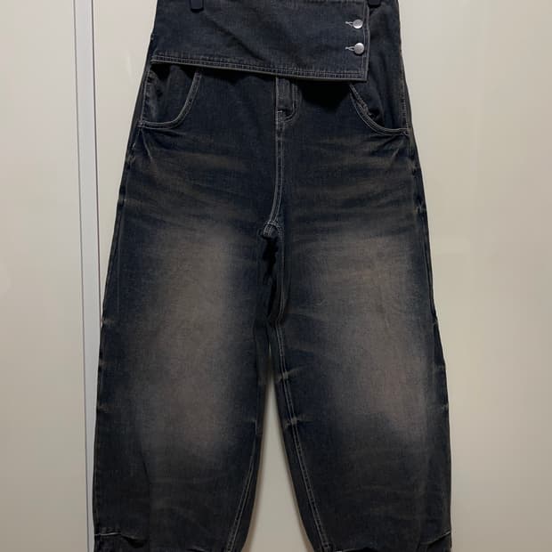 0104 BIG BELT WASHING DENIM PANTS (2사이즈)
