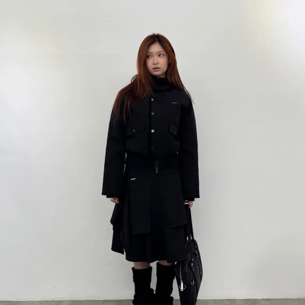 미세키서울 Wellon bomber jacket BLACK