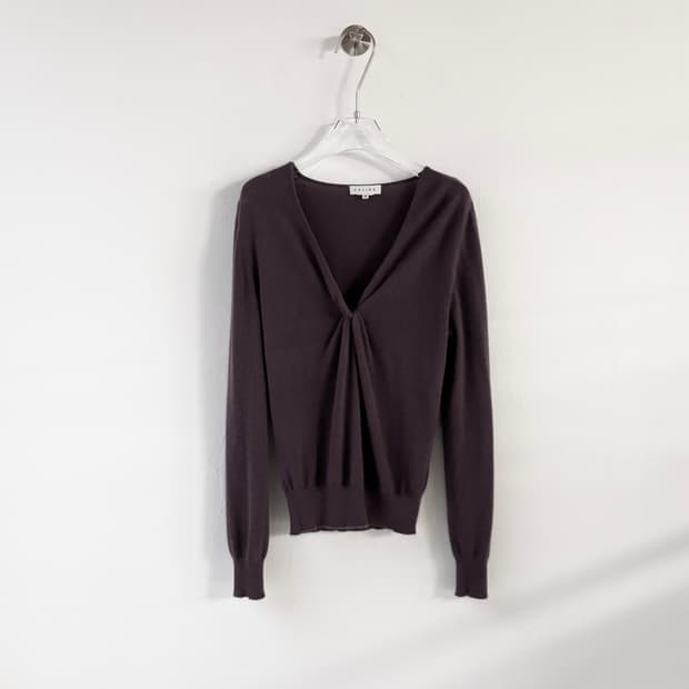 올드 셀린 노티드 브이넥 스웨터 