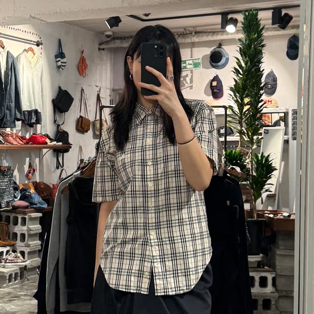 Burberry beige checked shirt