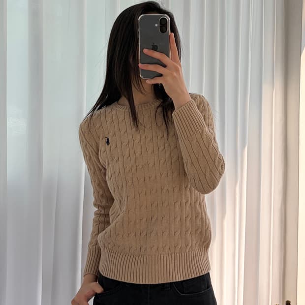 [XS]폴로 랄프로렌 꽈배기 케이블 니트 beige