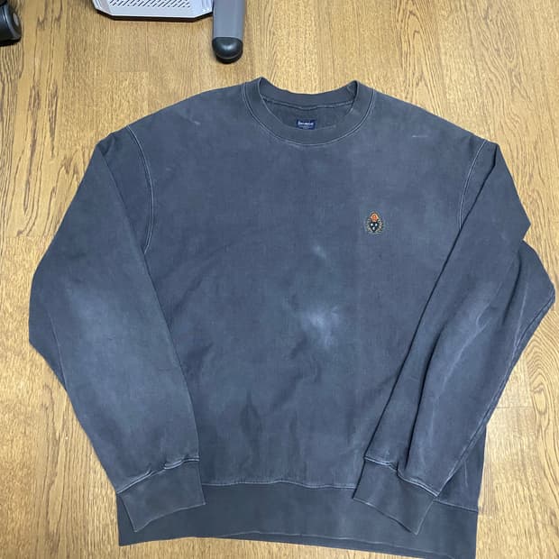 헤리티지플로스 피그먼트 맨투맨 xl 차콜