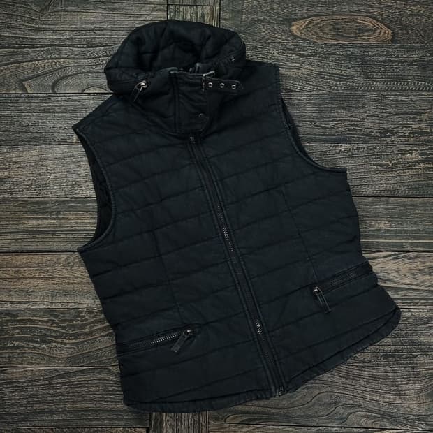 [일본빈티지] 고딩 펑크 경량 패딩 베스트 조끼 블랙 M16934