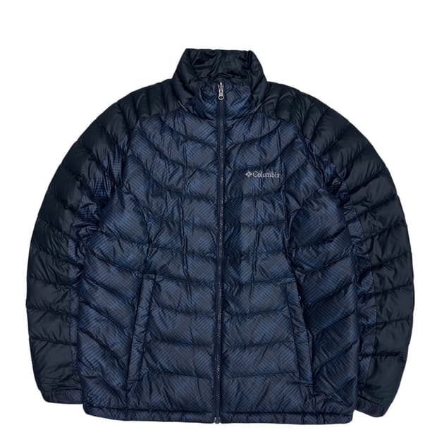 컬럼비아 옴니쉴드 구스다운 경량패딩 블랙&네이비 (2XL)