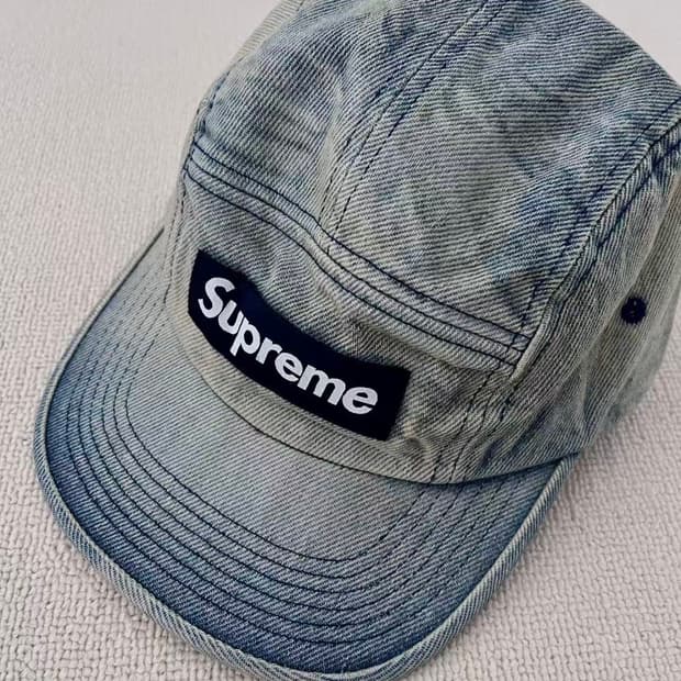 슈프림 워시드 치노 트윌 캠프캡 더티 인디고 - 24SS