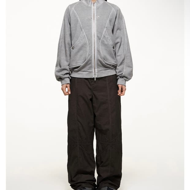 TCM vintage jersey zip-up (charcoal)