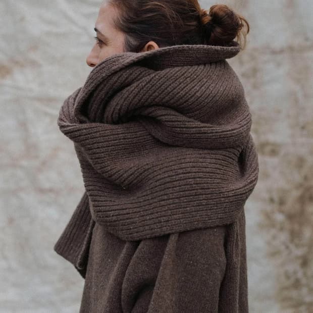 Baserange Mea 울 스카프 브라운 