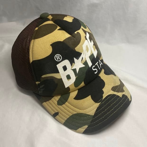 Bape 베이프 카모 트러커캡 황계