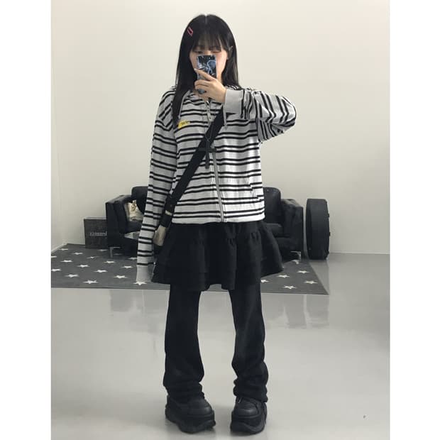 The North Face Striped Zip Up Hoodies