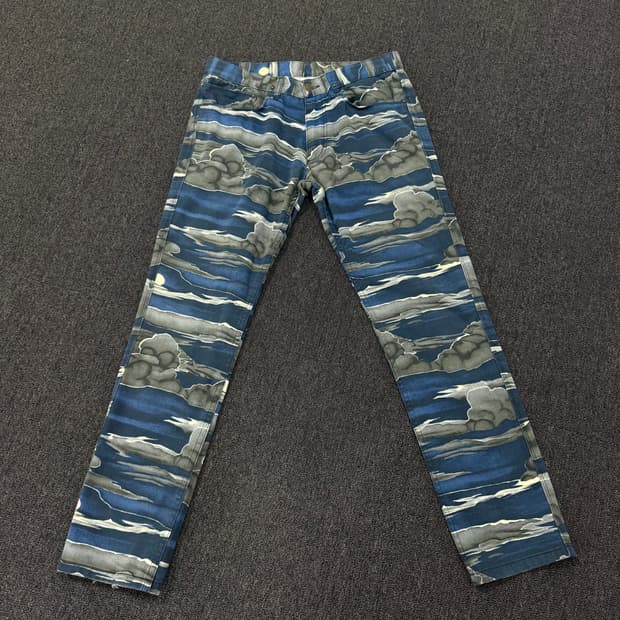 겐조 흑구름 오리엔탈 프린팅 팬츠