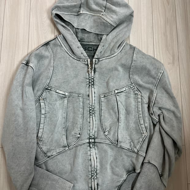 미스치프 빅 포켓 후드 블리치드 카키