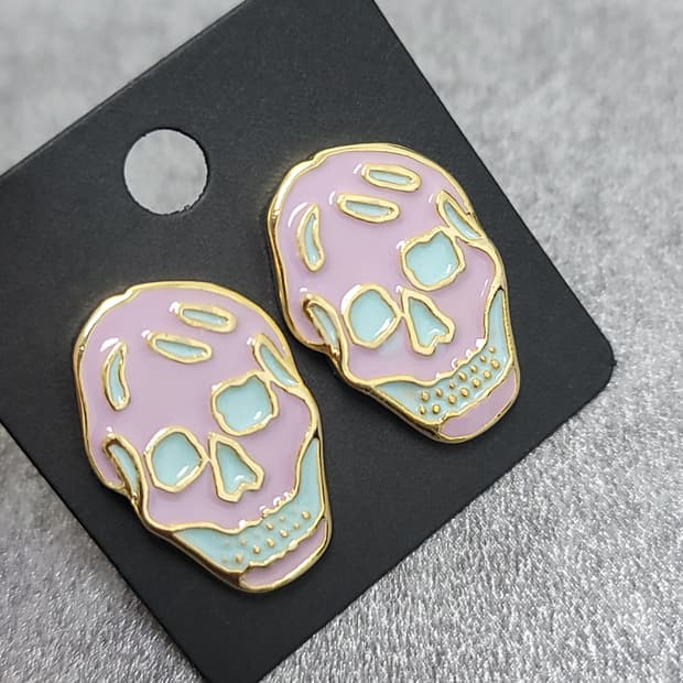 스컬 해골귀걸이