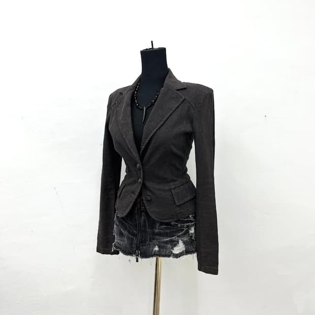 Deepbrown Paisley texture tailer jacket