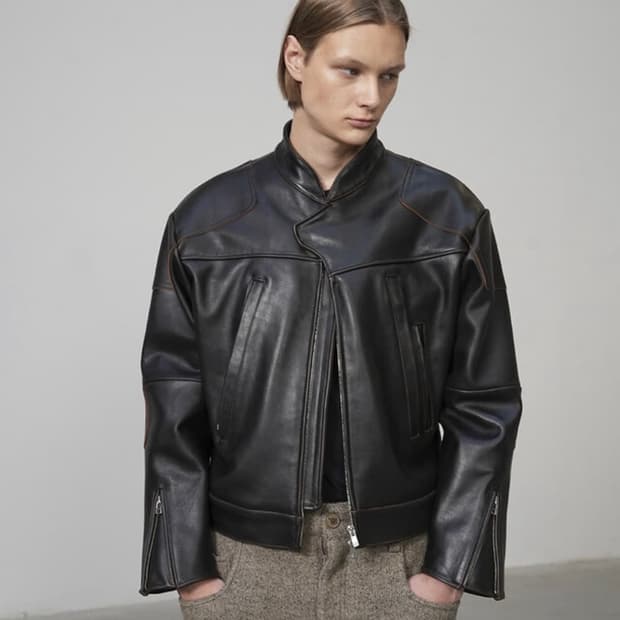 yiyae 모디파이드 바이커 레더 자켓