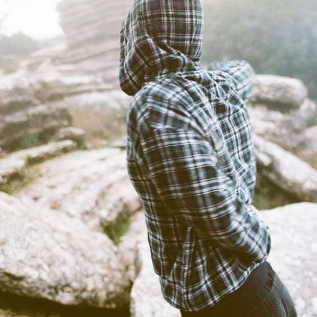 Yardsale reversible flannel hoodie green