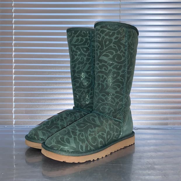 00s 레어 그린 아이비 스웨이드 어그 부츠