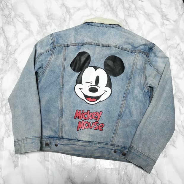 리바이스 미키마우스 쉐르파 자켓 청자켓 데님