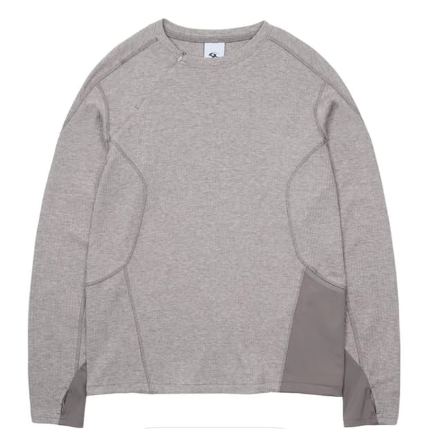 1) 산산기어 리브드 롱슬리브 애쉬 핑크