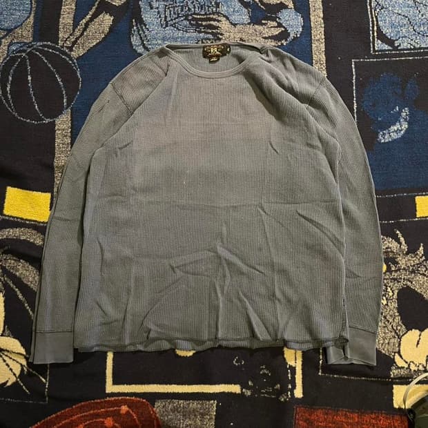 RRL 더블알엘 가먼트 다이드 와플 니트 크루넥 