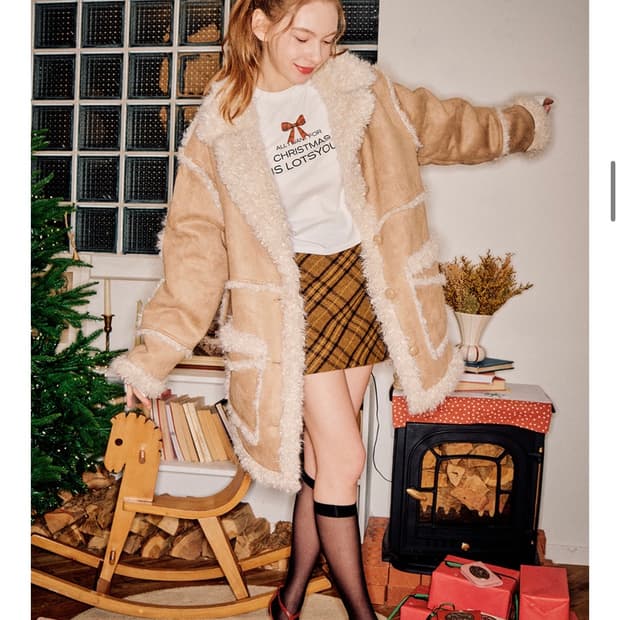 라츠유 카멜 무스탕(전참시 김아영 착용)