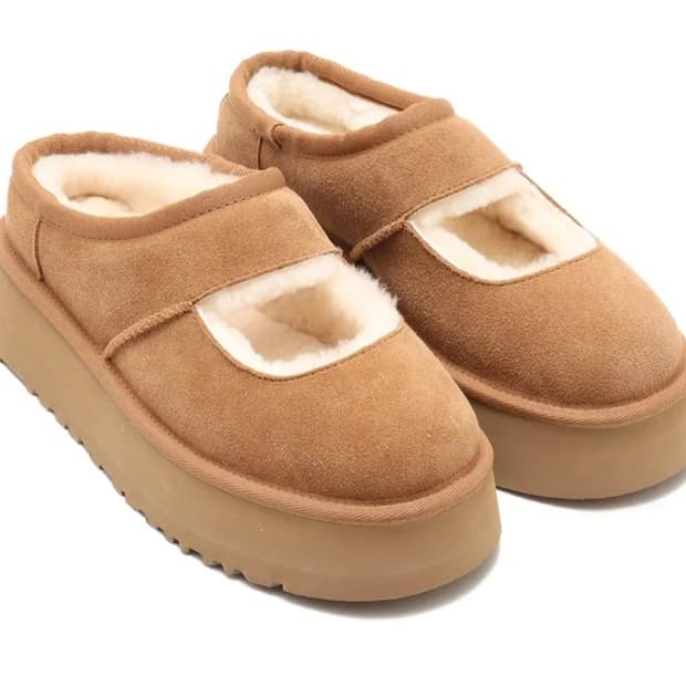 UGG 미국어그 메리제인 플랫폼 퍼 슬립온