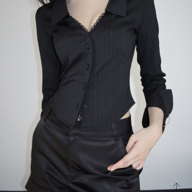 클라따 lace princess shirt, black
