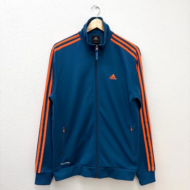 아디다스 네이비 오렌지 삼선 트랙 집업