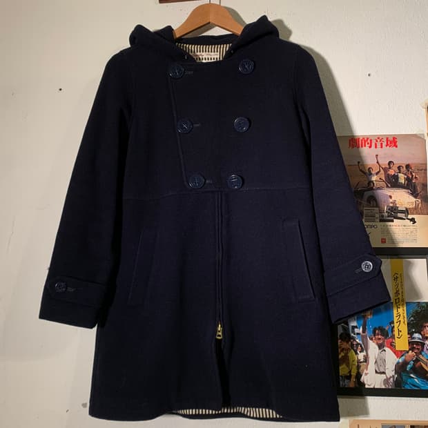 빔즈보이 지퍼 후드 피코트 