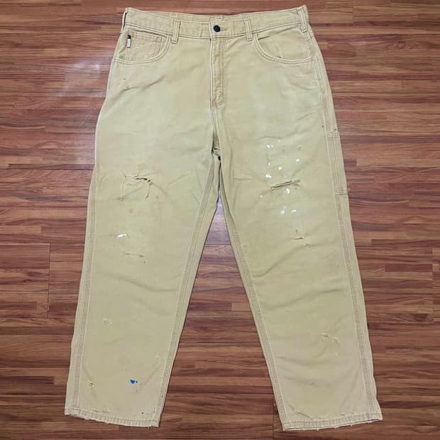 칼하트 FR 싱글니 카펜터 디스 워크팬츠 골든 카키 gkh 36