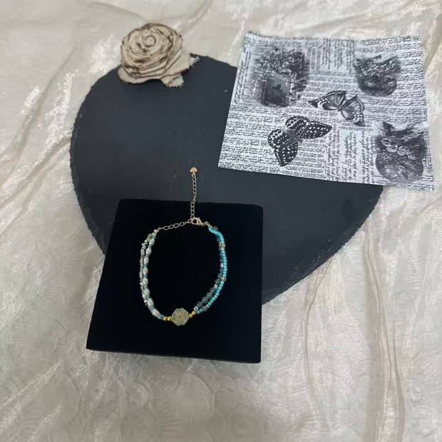 빈티지 터키석  담수진주 레이어드 팔찌