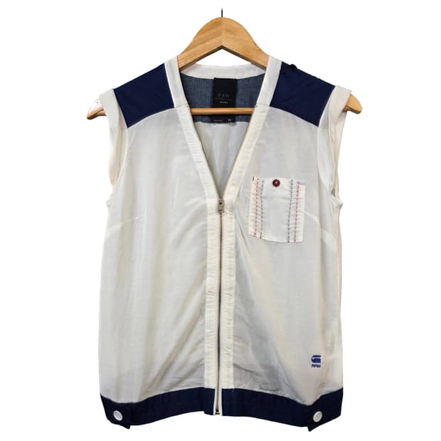 G-STAR RAW 화이트 집업 여성 조끼(XS)