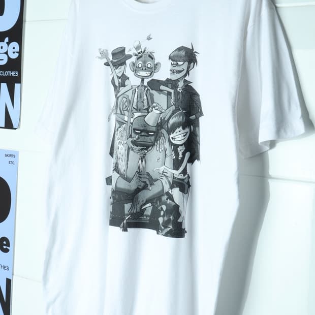 (XL-2XL) 브랜드빈티지 반팔 티셔츠 USA 흰색 밴드-H36323