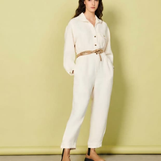 산드로 에크루 점프수트 36사이즈