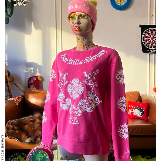 ED Hardy Tribal Pattern Pink Sweatshirt