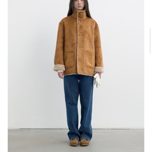 포저 리버시블 무스탕 카멜