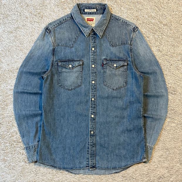 리바이스 LEVI'S 웨스턴 투포켓 데님 셔츠 연청