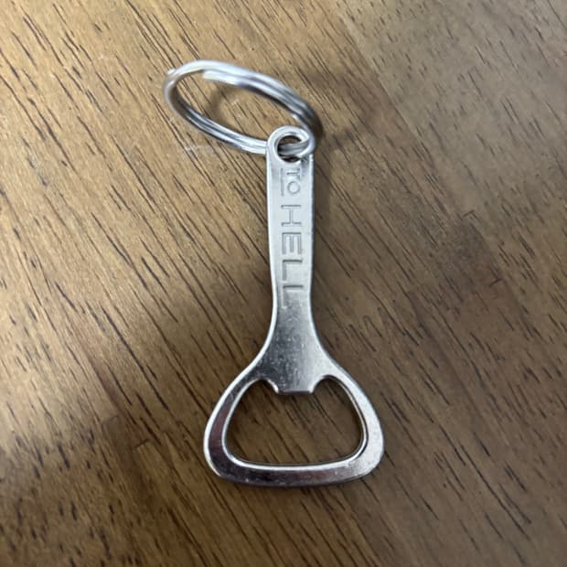 straight to hell bottle opener keyring