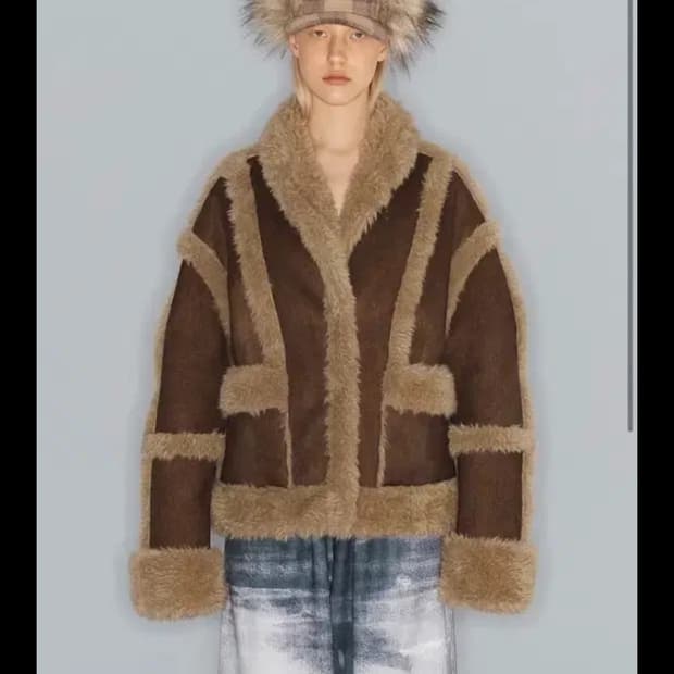 Open yy 오픈와이와이 시어링 자켓 브라운 무스탕