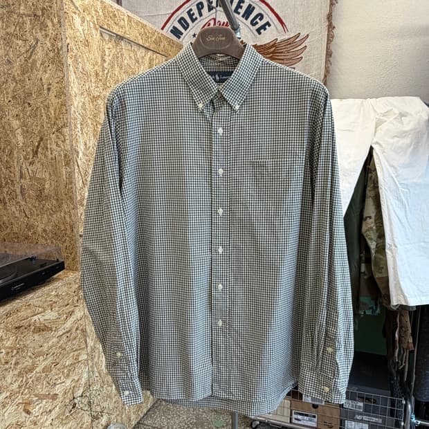 랄프로렌 깅엄체크 셔츠 그린