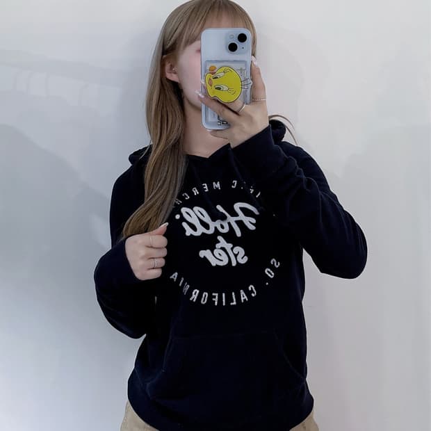 홀리스터 네이비 글리터 빅로고 후드