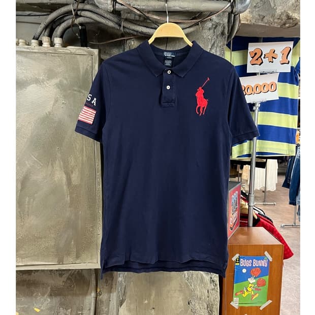 폴로 랄프로렌 빅포니 반팔 카라티 네이비 XL #csz3832