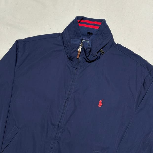 XL 폴로랄프로렌 내장후드 네이비 폴리쉘 페리 자켓