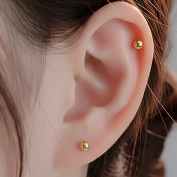 은침 골드볼 귀걸이 3mm