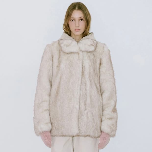 Sinoon 시눈 Heavy Mix Fur Jacket (Ivory)